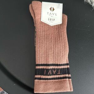 NWT PURE TAVI tall crew grip socks